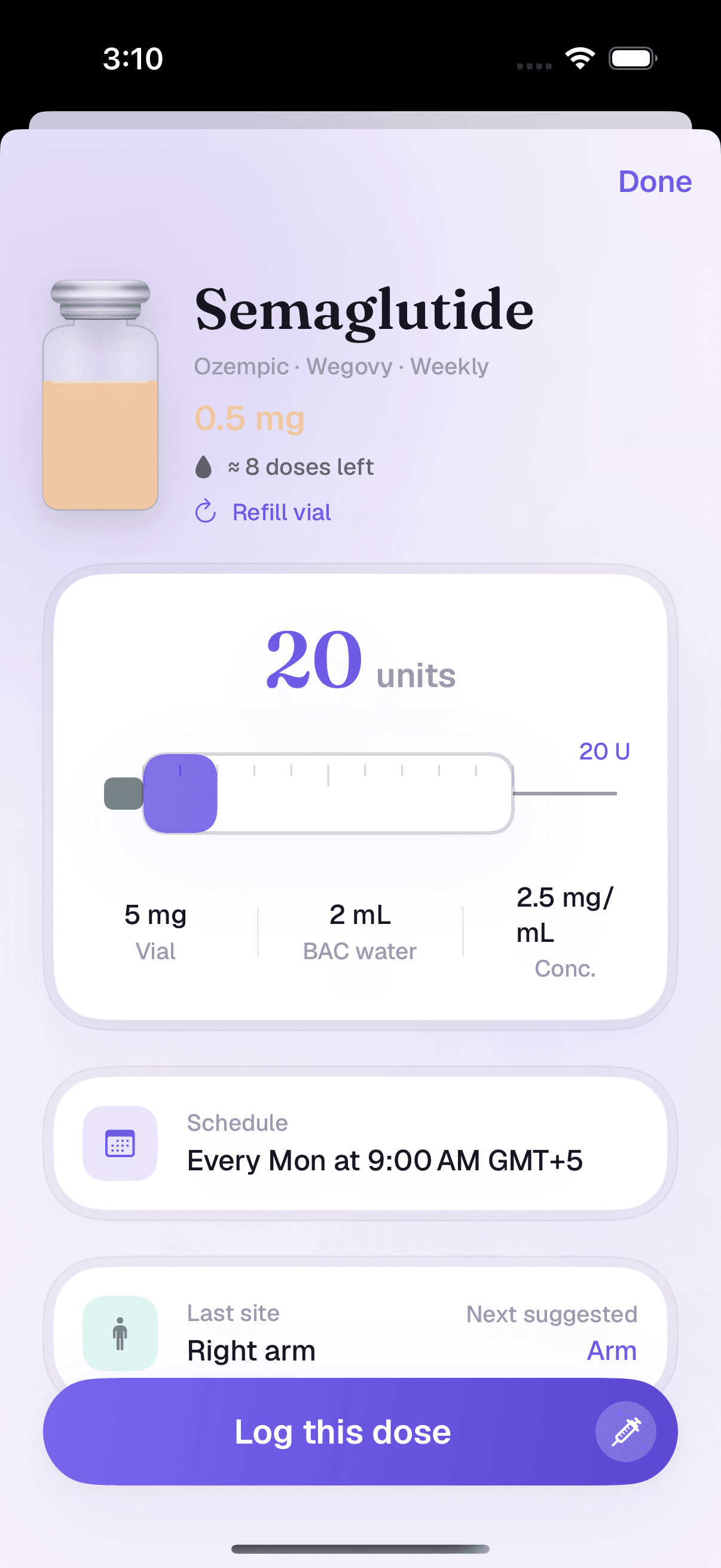 My Peppy dose logging and syringe converter